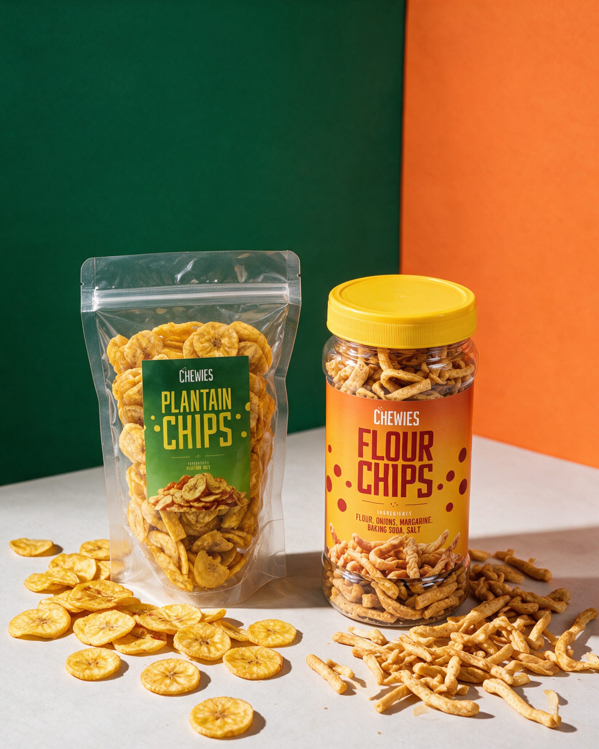 Chewies Duo (Plantain Chips & Wheat Flour Chips)